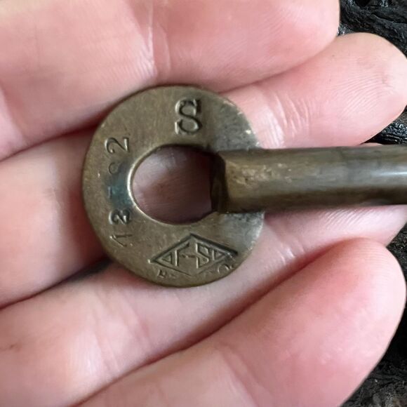 Baltimore Ohio B&O Railroad RR Brass Switch Key FS Hardware Employee Number - Picture 4 of 4